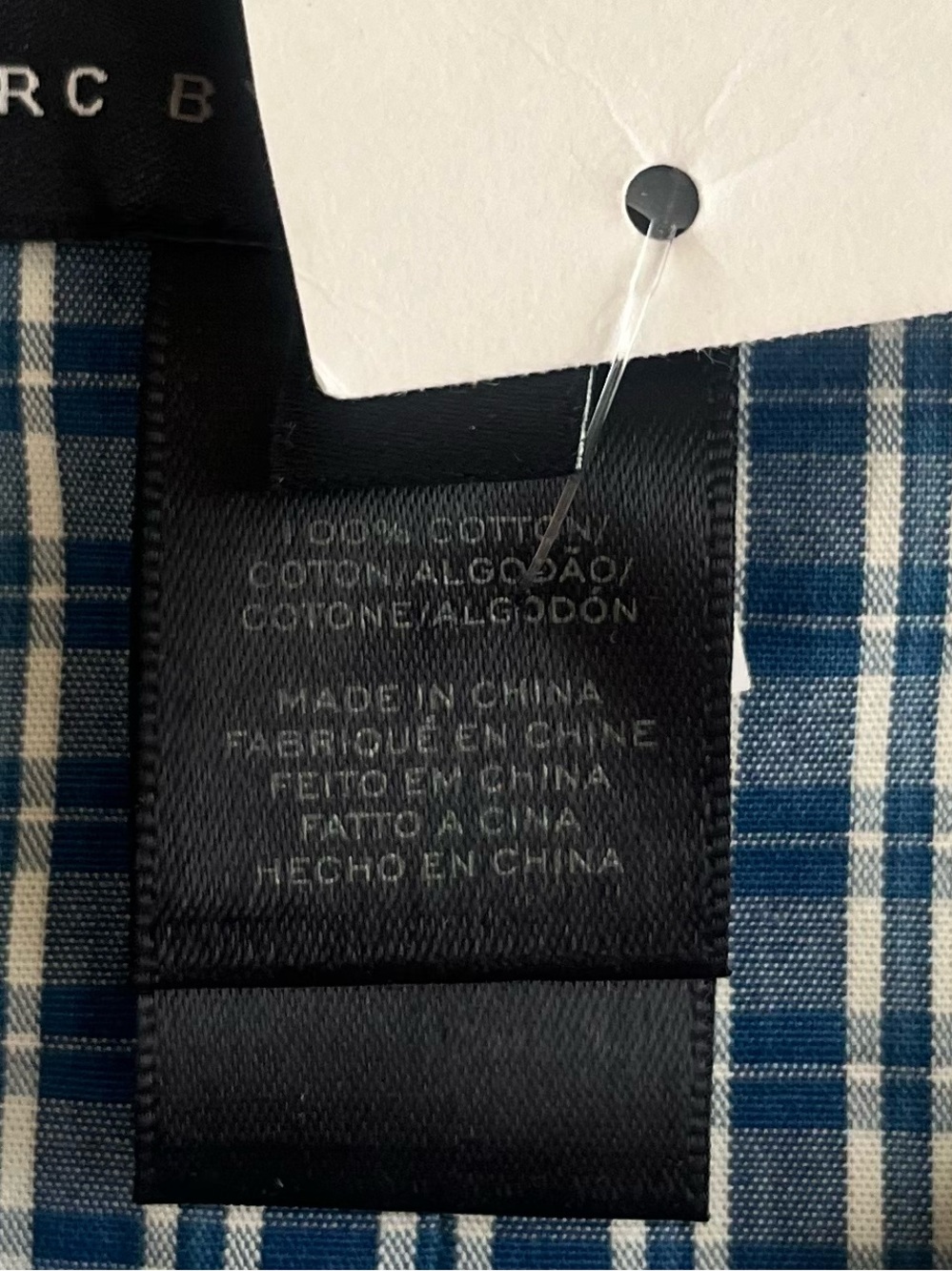 Marc by Marc Jacobs Blue Checkered Patchwork Long Sleeve Shirt Size M *READ* - Picture 10 of 14
